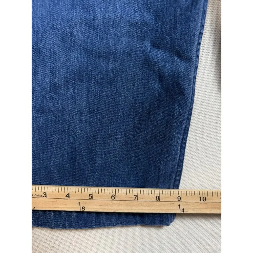 ABLE Jeans Women's 26 Cropped‎ Dark Wash Chino Wide Legs Slash Pockets
